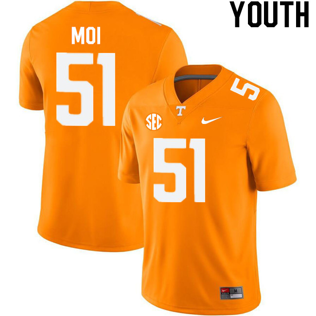 Youth #51 Jaxson Moi Tennessee Volunteers College Football Jerseys Stitched-Orange